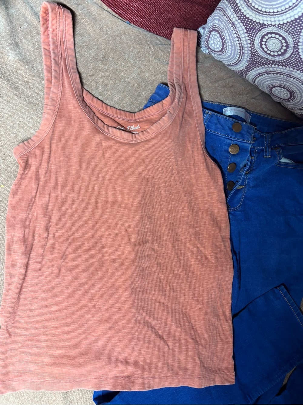 Universal Thread Rust-Orange Ribbed Tank - Picture 4 of 6